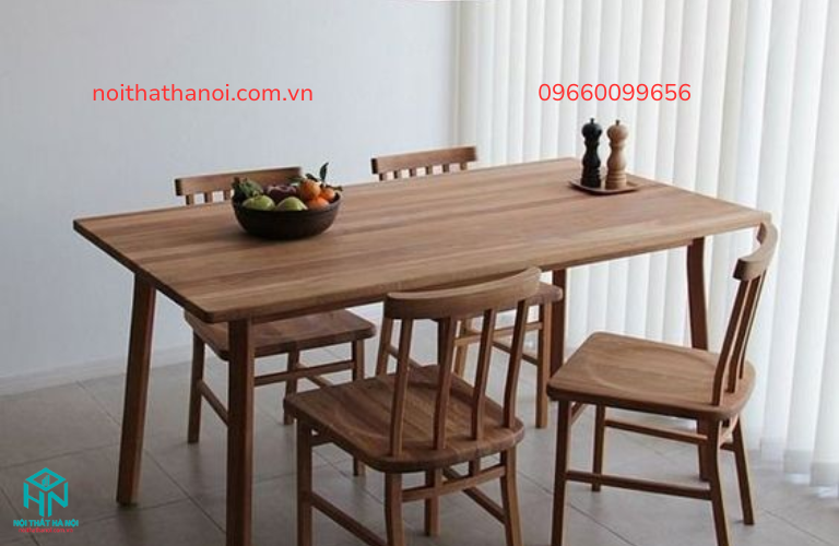 Bộ bàn ăn 4 ghế gỗ xoan đào phong cách hiện đại