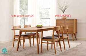 Bộ bàn ăn 4 ghế gỗ xoan đào đẹp, hiện đại